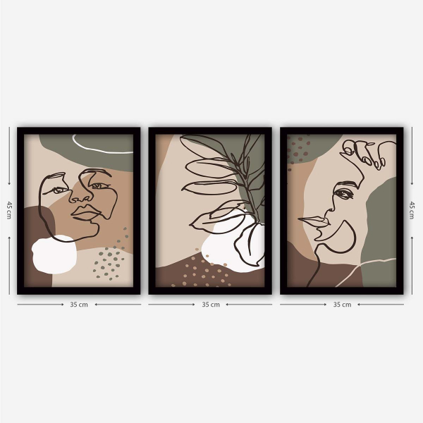 Τρίπτυχος Πίνακας Με Κορνίζα (105x45) A-G 364LUL1369 3SC25