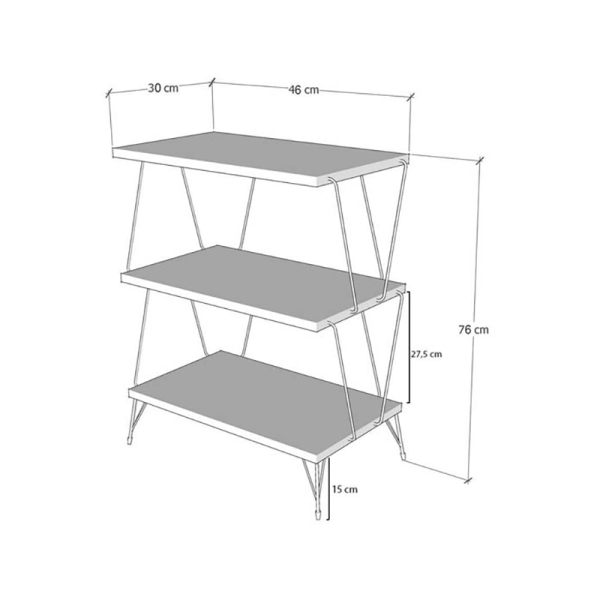 Ραφιέρα Δαπέδου 3 Θέσεων (46x30x76) A-G Lazandos 854KLN4320 Pine