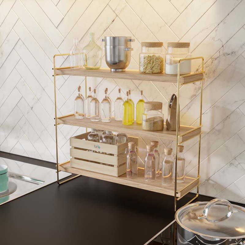 Ραφιέρα Οργάνωσης (45x16x40) A-G 498HFT1108 Gold Brown