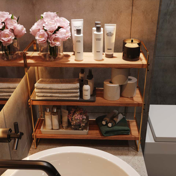 Ραφιέρα Οργάνωσης (45x16x40) A-G 498HFT1108 Gold Brown