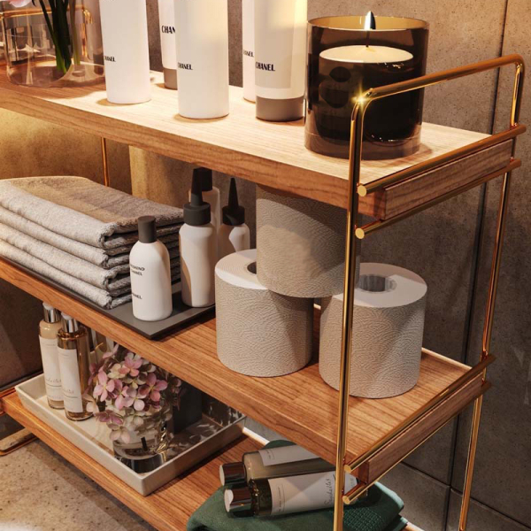 Ραφιέρα Οργάνωσης (45x16x40) A-G 498HFT1108 Gold Brown