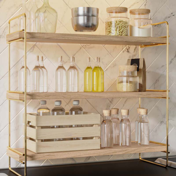 Ραφιέρα Οργάνωσης (45x16x40) A-G 498HFT1108 Gold Brown