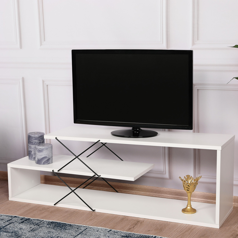 Έπιπλο Τηλεόρασης (120x30x40) A-G Zigzag 854KLN3062 White