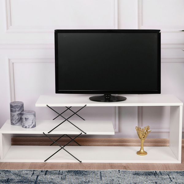 Έπιπλο Τηλεόρασης (120x30x40) A-G Zigzag 854KLN3062 White