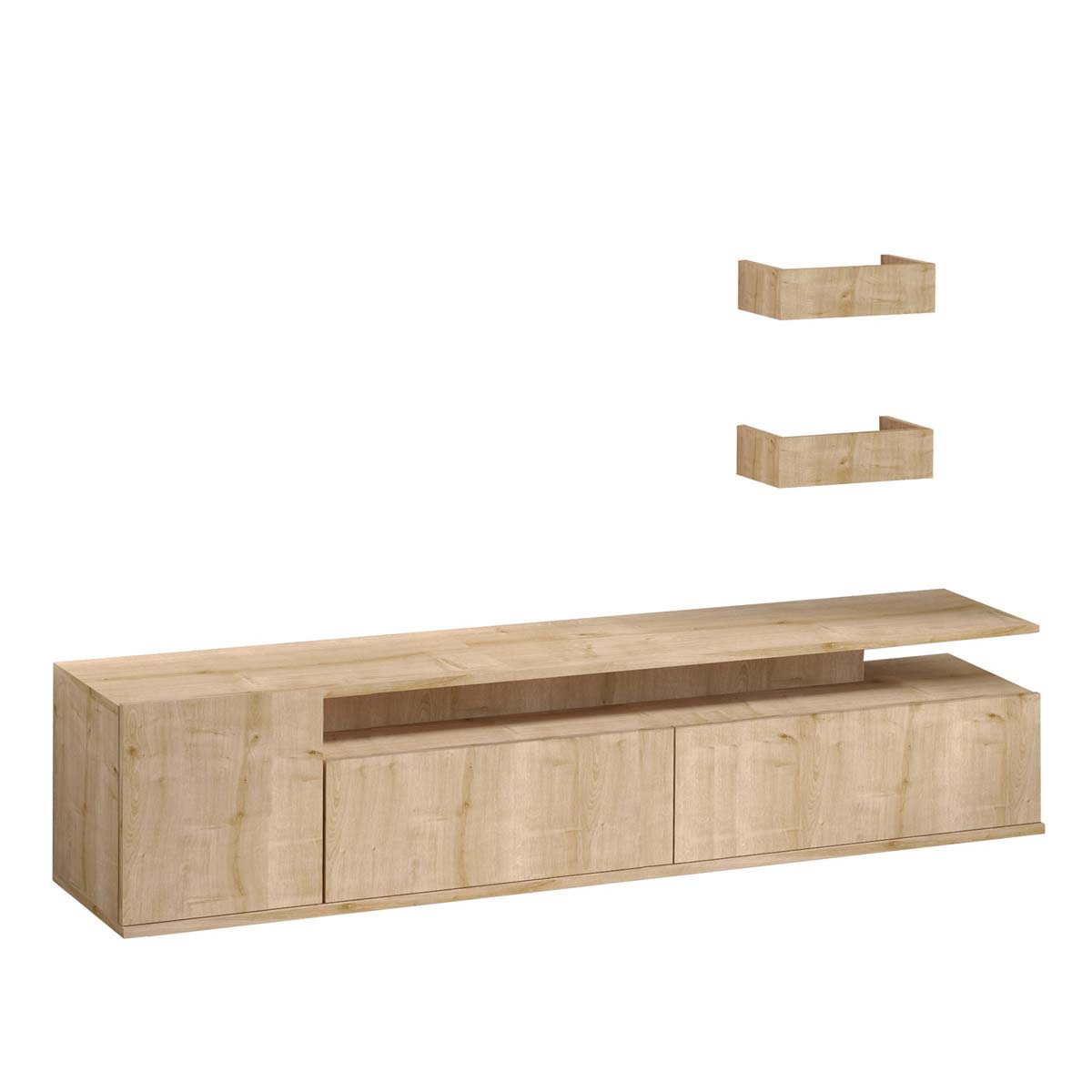 Σύνθετο Σαλονιού Επιτοίχιο (180X35X45) A-G Alika 393Mrd1108 Oak Home Έπιπλα Τηλεόρασης Σύνθετα Spitishop