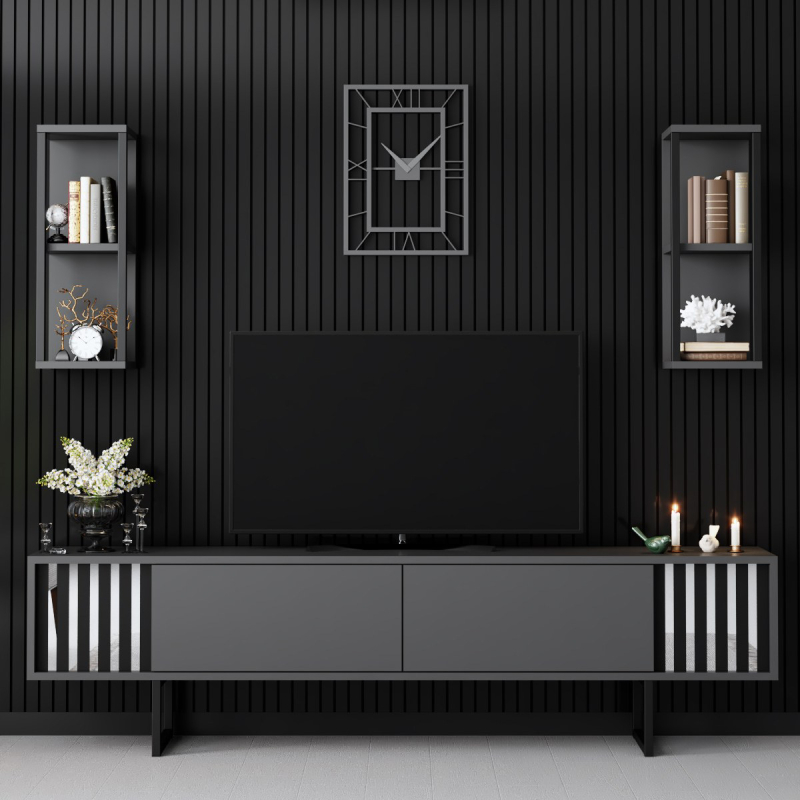 Σύνθετο Σαλονιού (180x30x48) A-G Chrome Line 618BLY1142 Anthracite