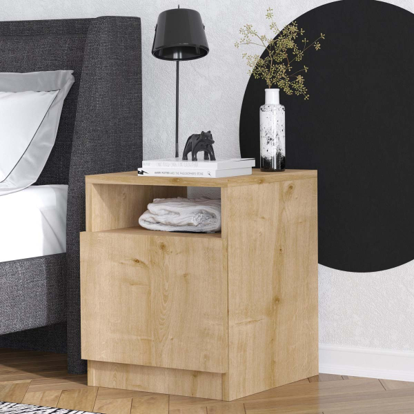 Κομοδίνο Με Συρτάρι & Ράφι (40x40x50) A-G Hope 393MRD1411 Walnut