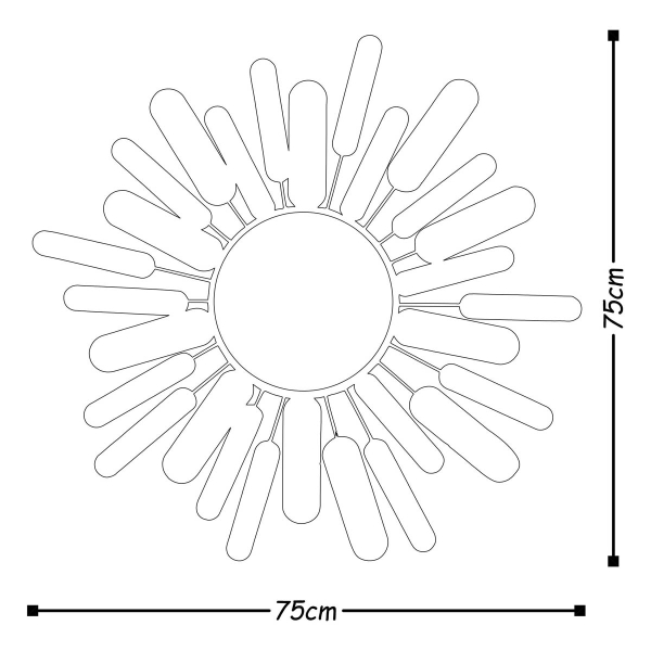 Διακοσμητικός Καθρέφτης Τοίχου (Φ75) A-G Sun 891TNL1575