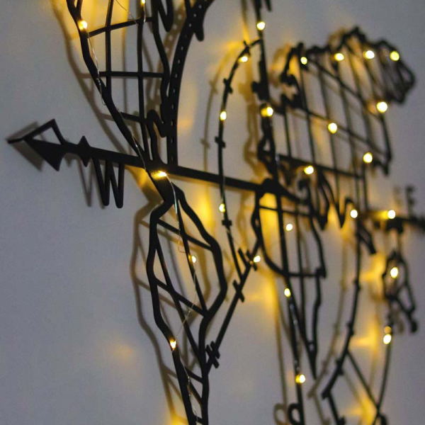 Διακοσμητικό Τοίχου Με Led (65x95) A-G World Map Compass 805BSG1137