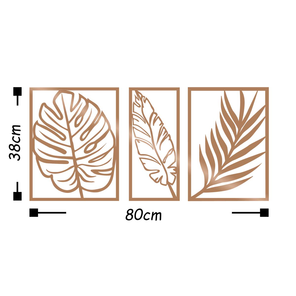 Διακοσμητικά Τοίχου (Σετ 3Τμχ) A-G Leaf Copper 891Tnl1698 Home Διακόσμηση Spitishop