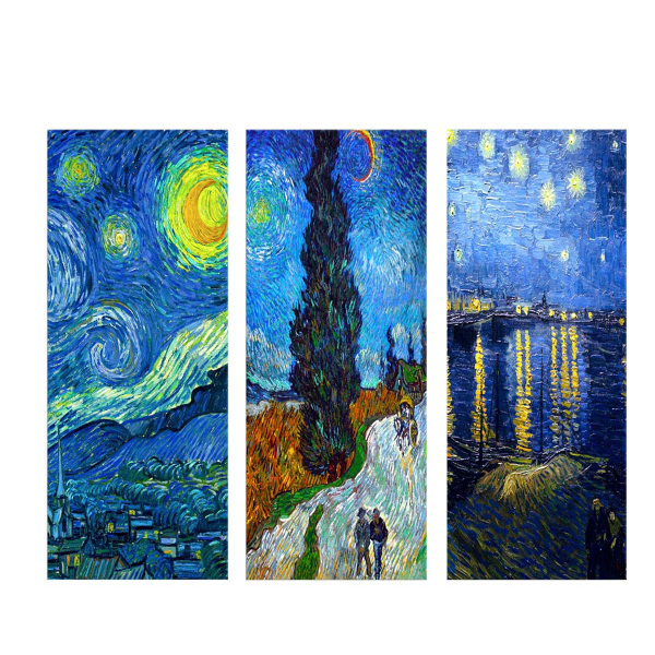 Τρίπτυχος Πίνακας (60x50) A-G The Starry Night Van Gogh 537MRV5174