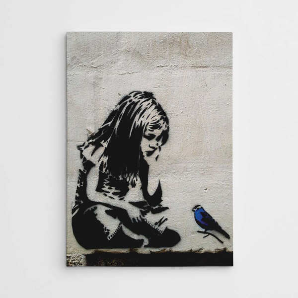 Πίνακας (50x70) A-G Girl With Blue Bird Banksy 966BRS1197
