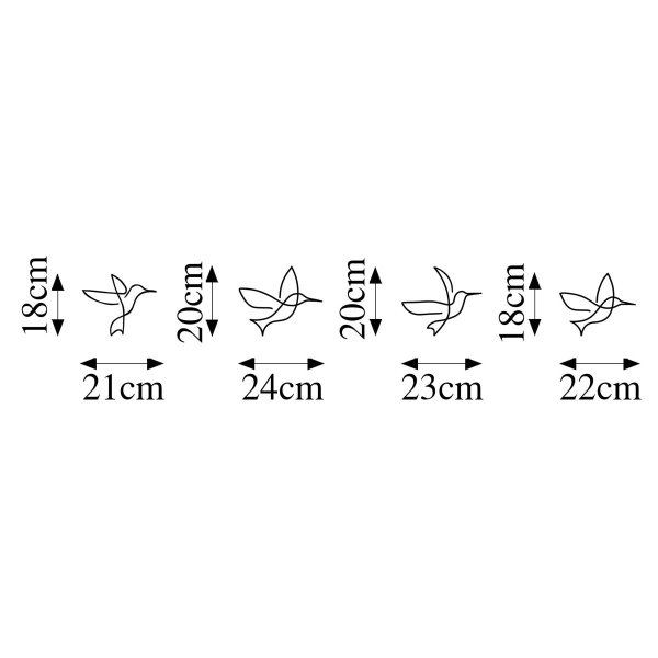 Διακοσμητικά Τοίχου (Σετ 4τμχ) A-G Birds 899SKL2370