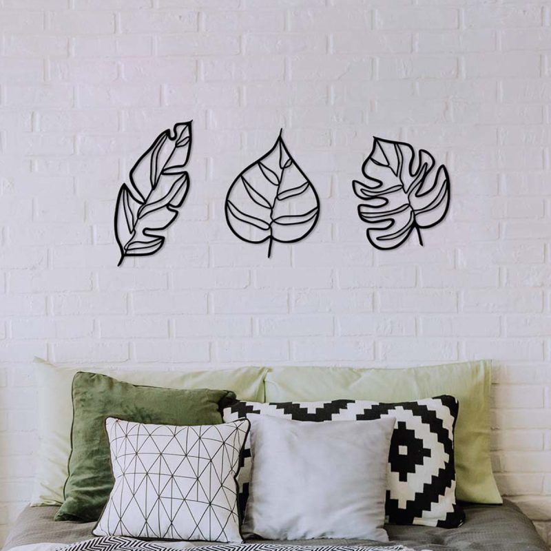 Διακοσμητικό Τοίχου (Σετ 3τμχ) A-G Leaves 899SKL2519