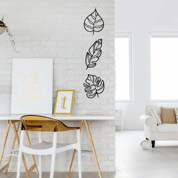 Διακοσμητικό Τοίχου (Σετ 3τμχ) A-G Leaves 899SKL2519
