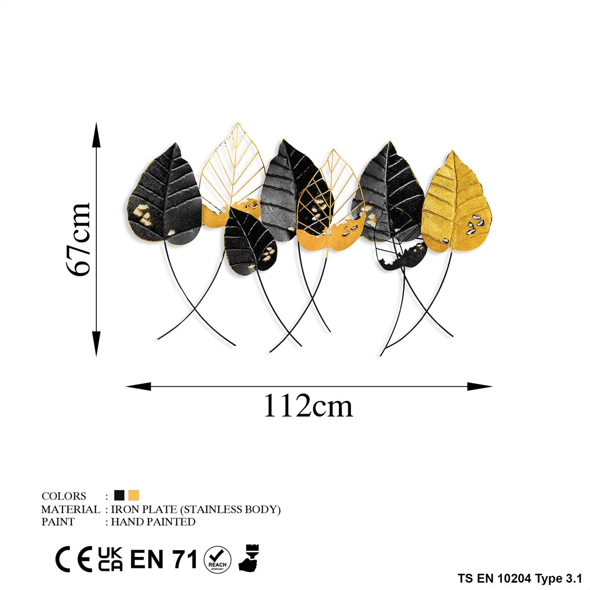 Διακοσμητικό Τοίχου (112X67) A-G Casting Leaf 930Dyu1227 Home Διακόσμηση Διακοσμητικά Spitishop