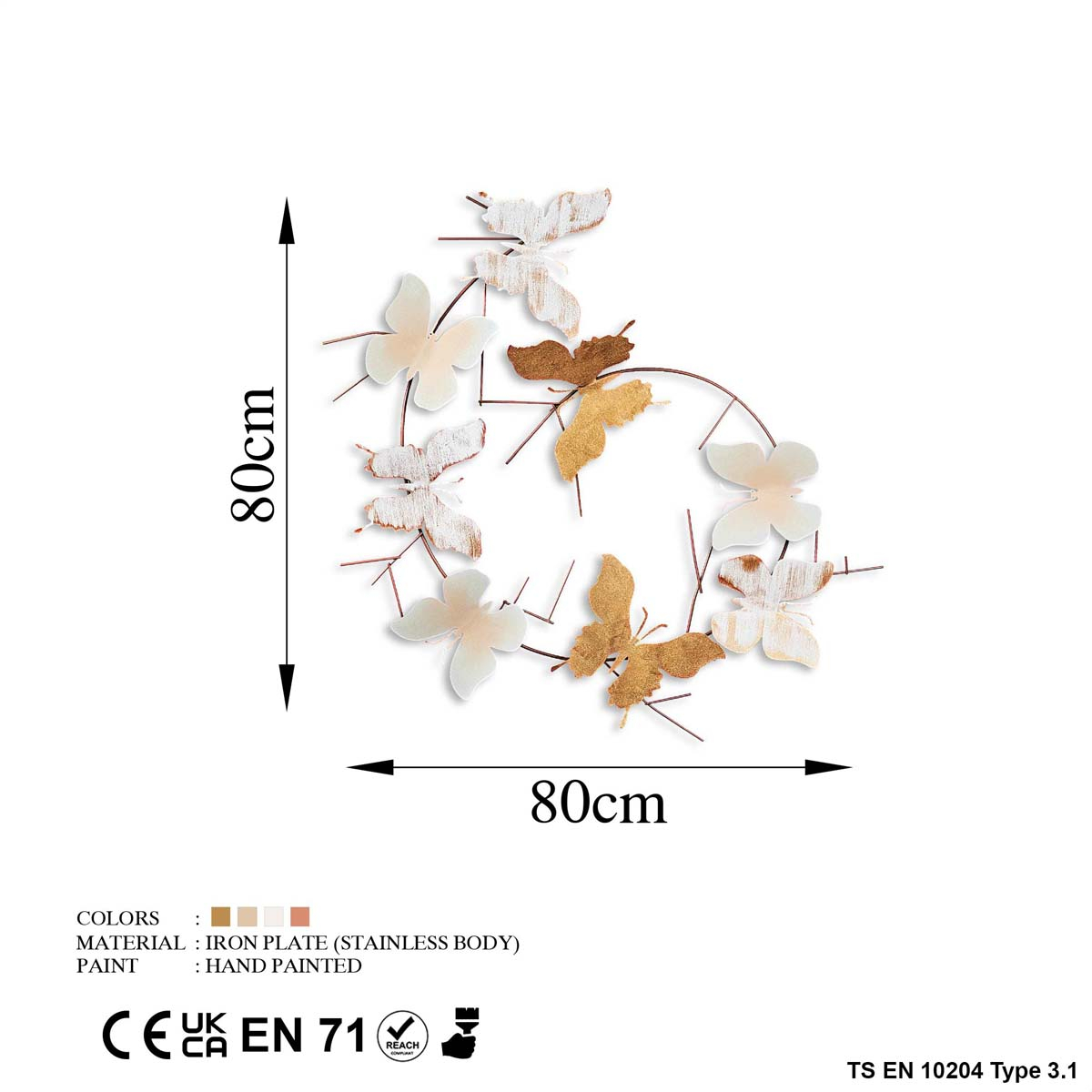 Διακοσμητικό Τοίχου (80X80) A-G Butterflies 891Tnl2384 Home Παιδικά Διακόσμηση Παιδικού Δωματίου Spitishop