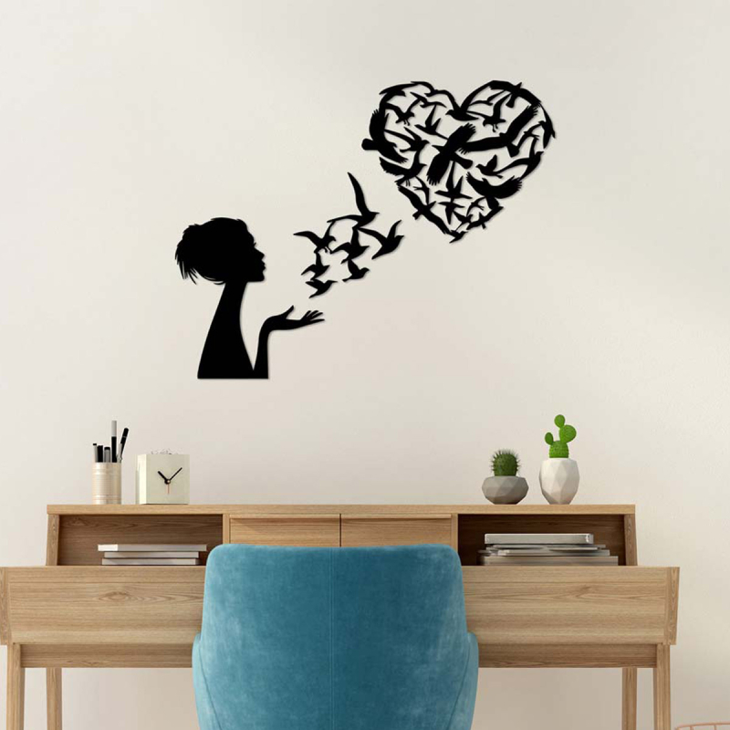Διακοσμητικό Τοίχου (63x50) A-G Birds Woman Heart 891TNL3143