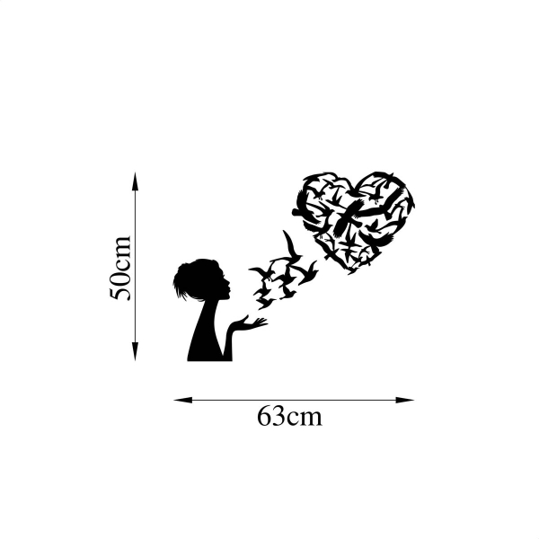 Διακοσμητικό Τοίχου (63x50) A-G Birds Woman Heart 891TNL3143