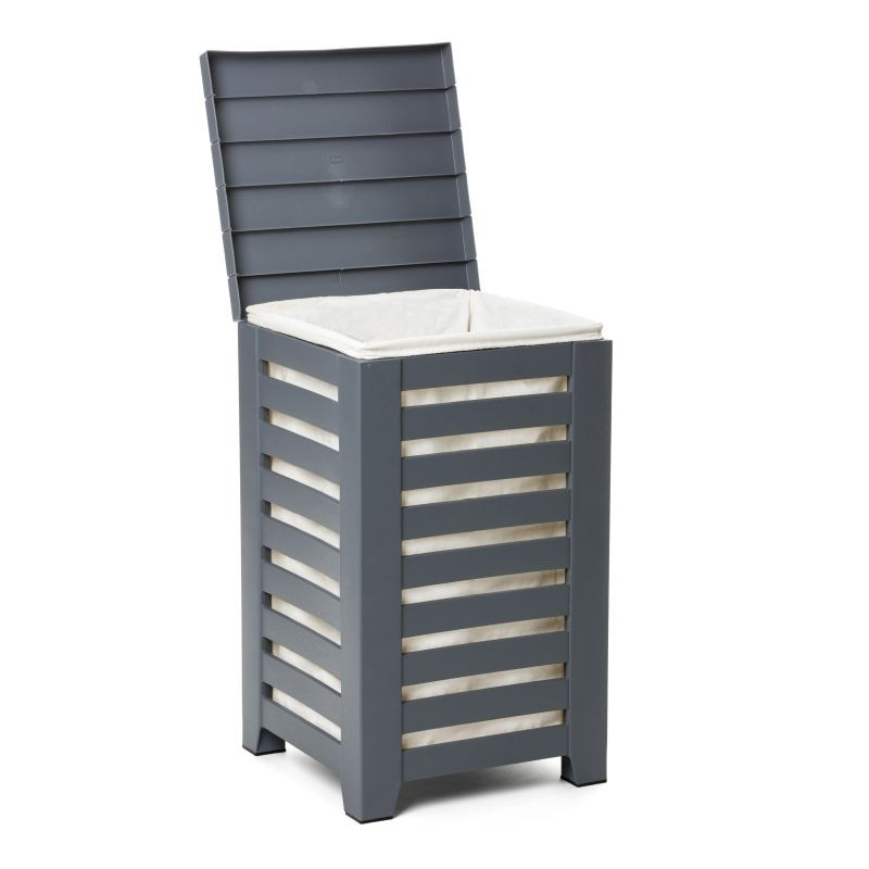 Καλάθι Απλύτων (34X34X58) Lombok Grey Home Μπάνιο Καλάθια Spitishop