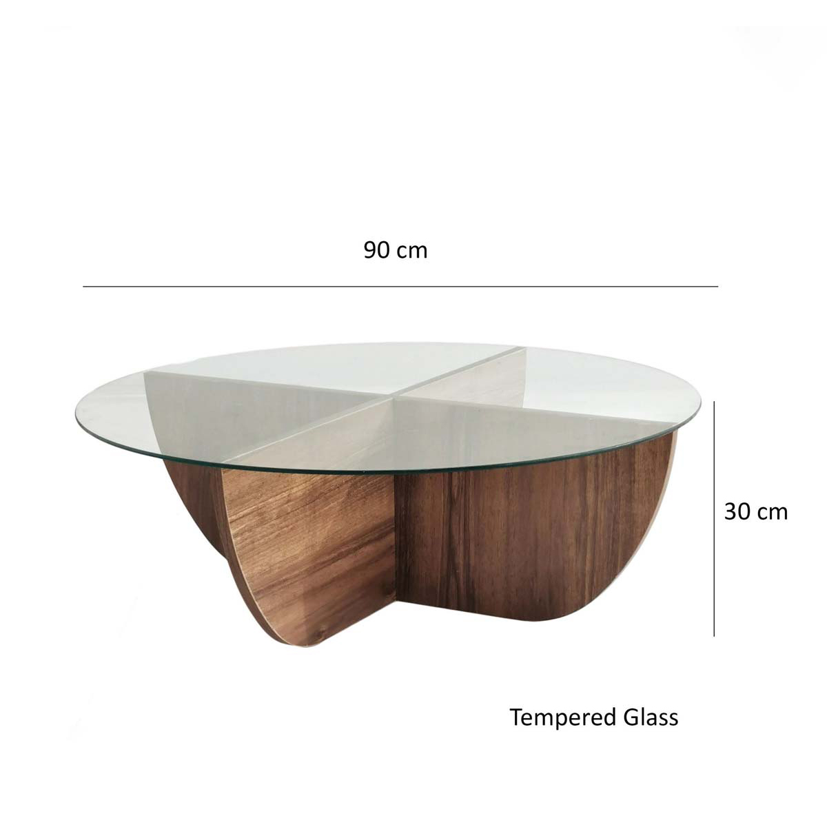 Τραπέζι Σαλονιού (Φ90X30) A-G Lily 552Nos2238 Walnut Home Έπιπλα Τραπεζάκια Spitishop
