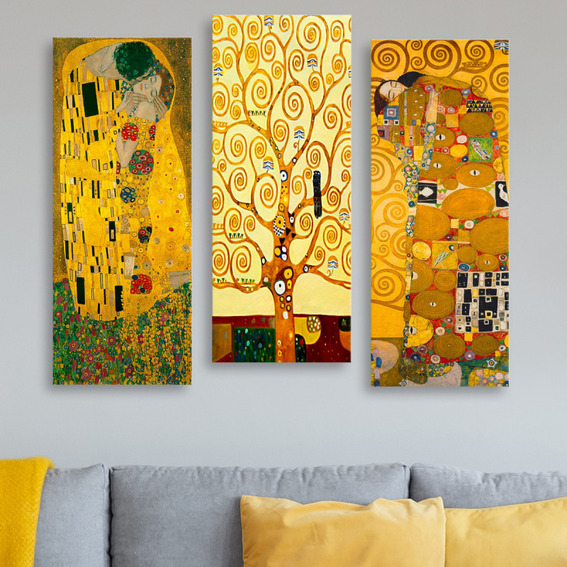 Τρίπτυχος Πίνακας (60x50) A-G Gustav Klimt 537MRV5167