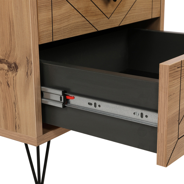 Κομοδίνο Με 2 Συρτάρια (50x40x55) A-G Luna 854KLN3311 Pine