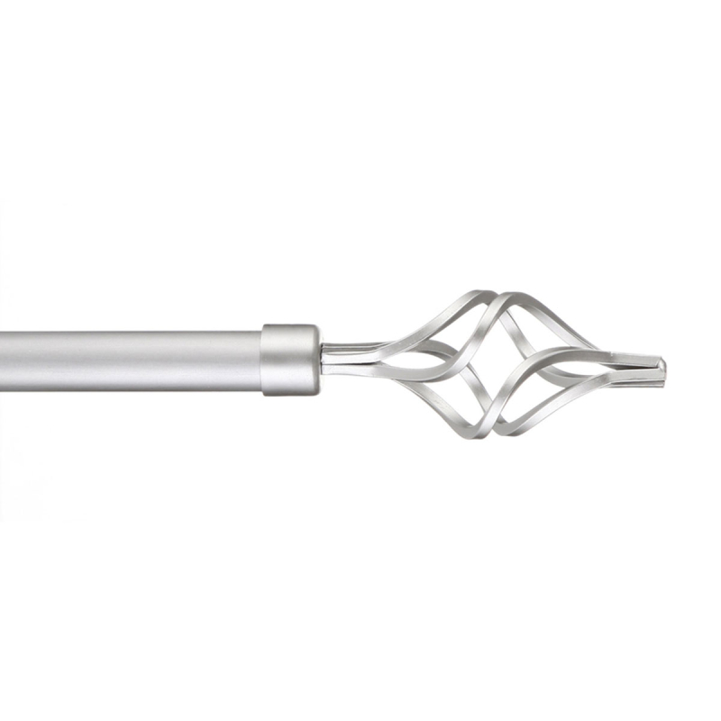 Κουρτινόξυλο Φ12mm Μονό Επεκτεινόμενο 60-120cm Με Άκρα Grace Spade Chrome 720135