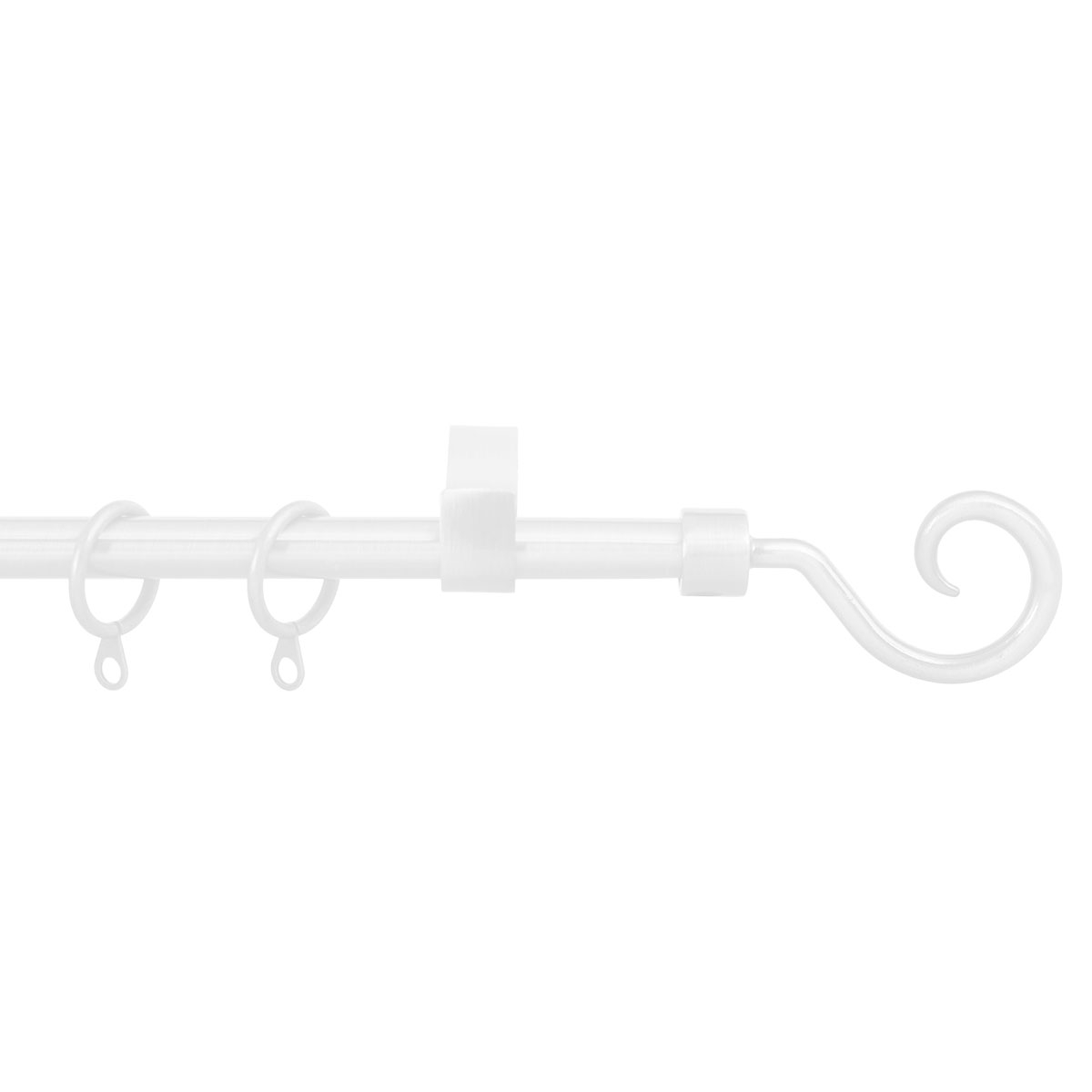 Grace Κουρτινόξυλο Φ12mm Μονό Επεκτεινόμενο 60-120cm Με Άκρα Grace Clasp White Mat 720142