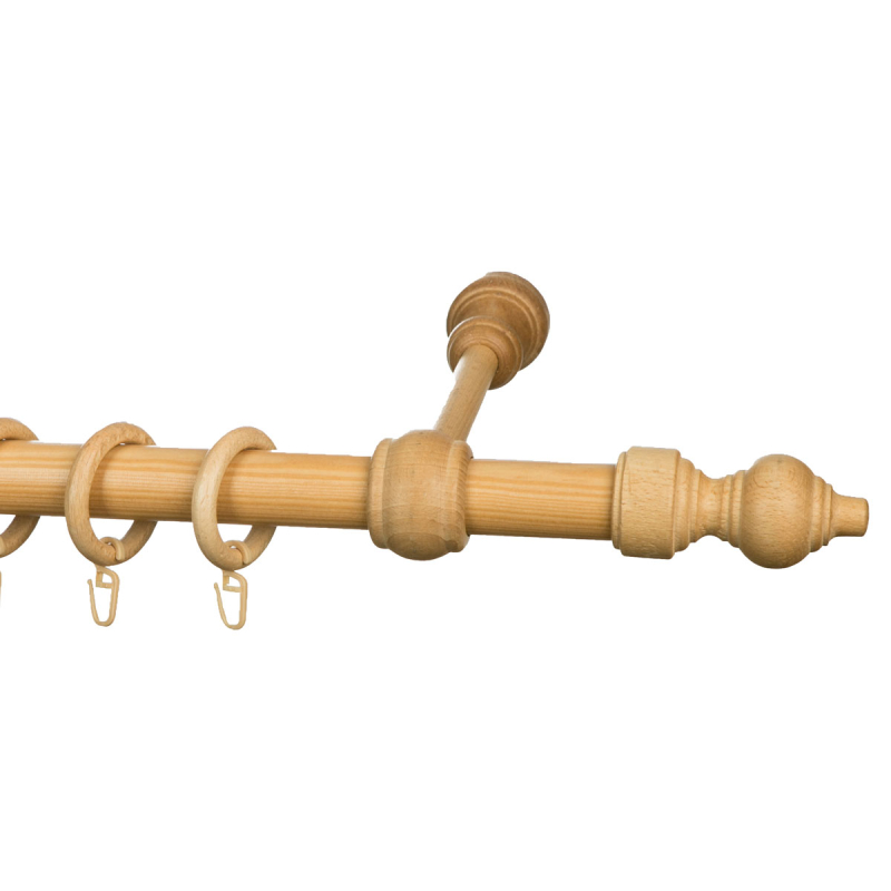 Κουρτινόξυλο Φ28mm Μονό 120cm Με Άκρα Grace Allure Natural 680123