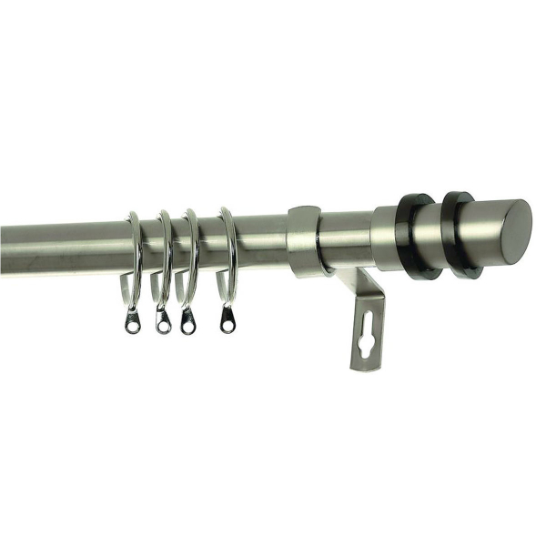 Κουρτινόξυλο Φ28mm Μονό Επεκτεινόμενο 220-400cm Με Άκρα Grace Hope Brushed Chrome 780415