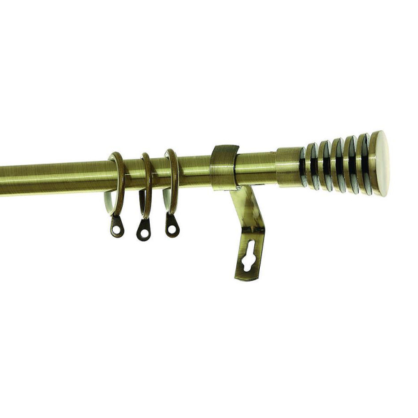 Κουρτινόξυλο Φ19mm Μονό Επεκτεινόμενο 120-210cm Με Άκρα Grace Beauty Bronze 790206