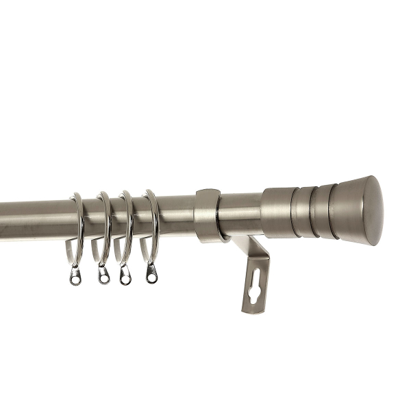 Κουρτινόξυλο Φ28mm Μονό Επεκτεινόμενο 160-300cm Με Άκρα Grace Brushed Chrome 998221