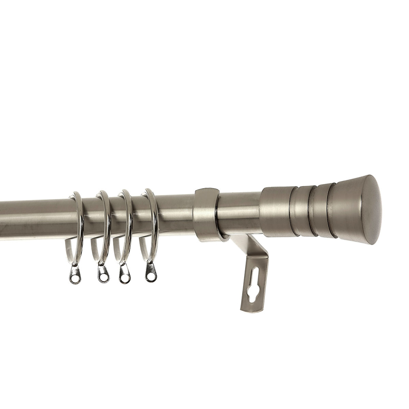 Κουρτινόξυλο Φ28mm Μονό Επεκτεινόμενο 160-300cm Με Άκρα Grace Brushed Chrome 998221