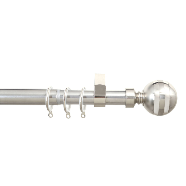 Κουρτινόξυλο Φ28mm Μονό Επεκτεινόμενο 160-300cm Με Άκρα Grace Chrome 998301