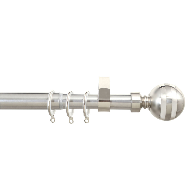 Κουρτινόξυλο Φ28mm Μονό Επεκτεινόμενο 160-300cm Με Άκρα Grace Chrome 998301