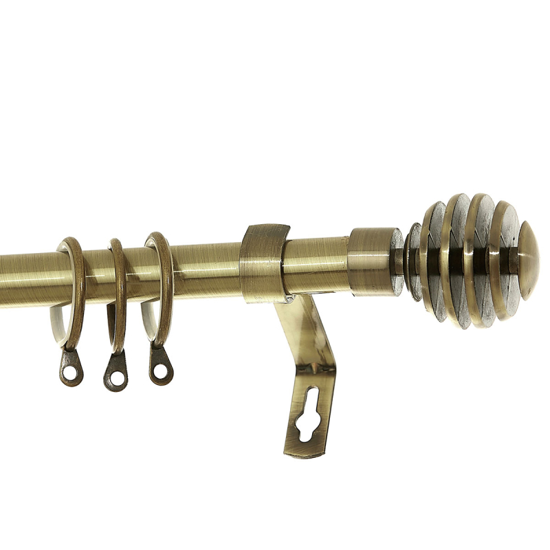 Κουρτινόξυλο Φ19mm Μονό Επεκτεινόμενο 160-300cm Με Άκρα Grace Star Bronze 599272