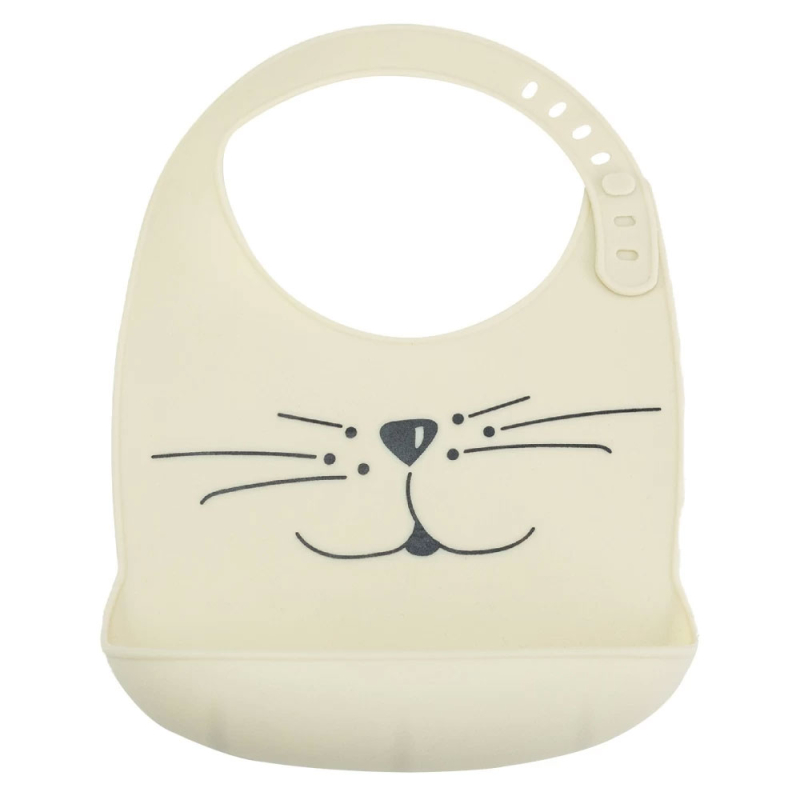 Σαλιάρα Σιλικόνης (18x28) Trois Kilos Sept Cat Μπεζ 55-8085401