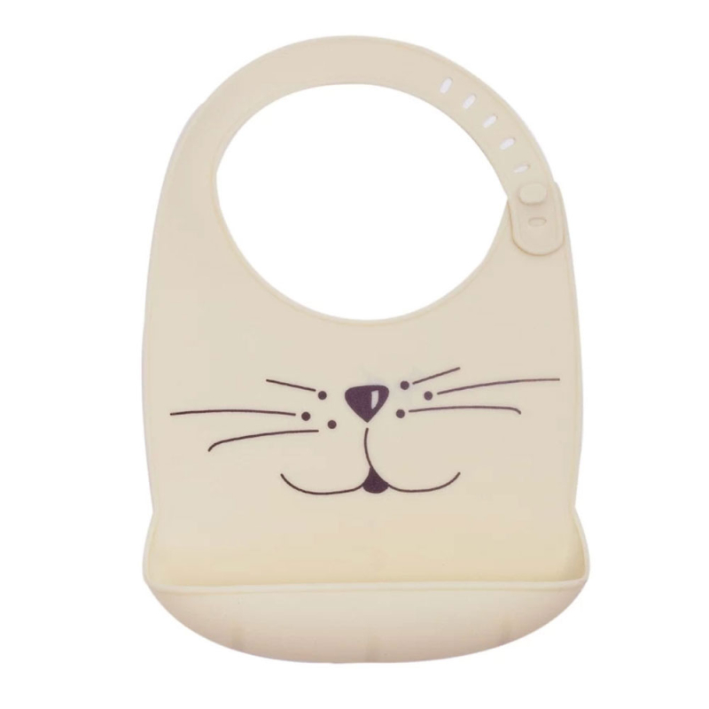 Σαλιάρα Σιλικόνης (18x28) Trois Kilos Sept Cat Εκρού 55-8085421