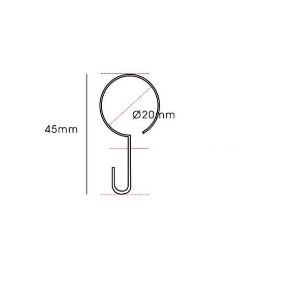 Γαντζάκια Κουρτίνας 20τμχ (Φ20) Grace Chrome 660361