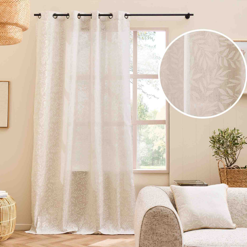 Κουρτίνα (140x280) Με Τρουκς L-C Naya Natural 1612564