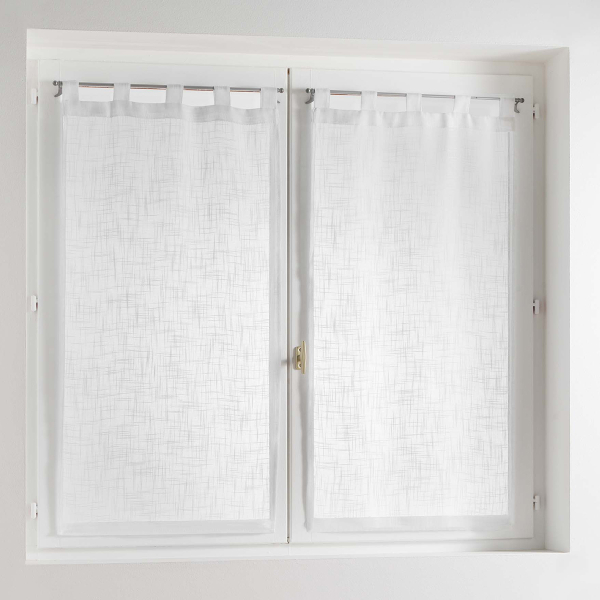 Σετ Κουρτίνες Παραθύρου (45x120) L-C Με Τιράντες L-C Haltona Blanc 1627713