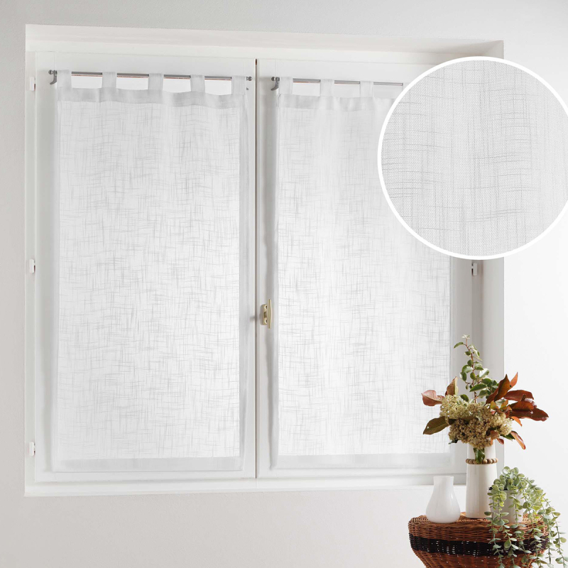 Σετ Κουρτίνες Παραθύρου (45x160) L-C Με Τιράντες L-C Haltona Blanc 1627714