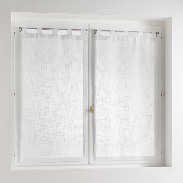 Σετ Κουρτίνες Παραθύρου (45x160) L-C Με Τιράντες L-C Haltona Blanc 1627714