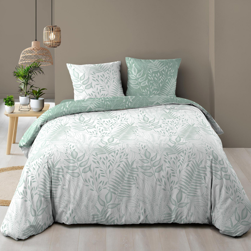 Παπλωματοθήκη Υπέρδιπλη (240x220) 2 Όψεων + Διακοσμητικές Μαξιλαροθήκες L-C Cassia Sage 1645012