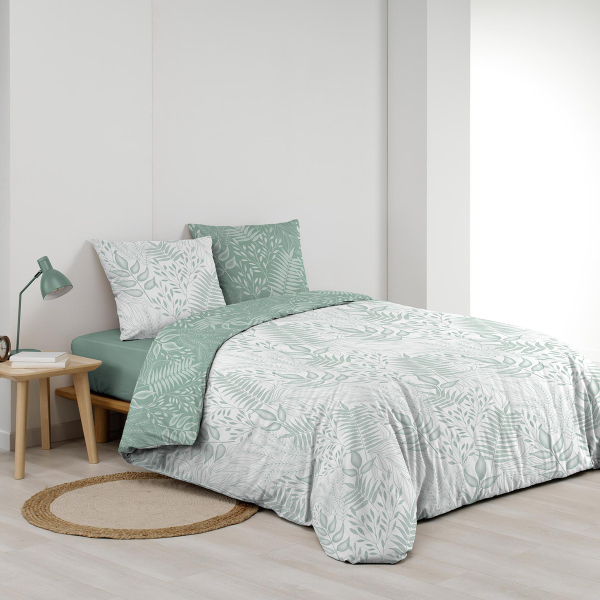 Παπλωματοθήκη Υπέρδιπλη (240x220) 2 Όψεων + Διακοσμητικές Μαξιλαροθήκες L-C Cassia Sage 1645012