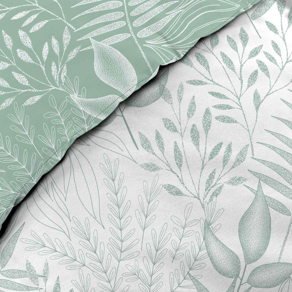 Παπλωματοθήκη Υπέρδιπλη (240x220) 2 Όψεων + Διακοσμητικές Μαξιλαροθήκες L-C Cassia Sage 1645012