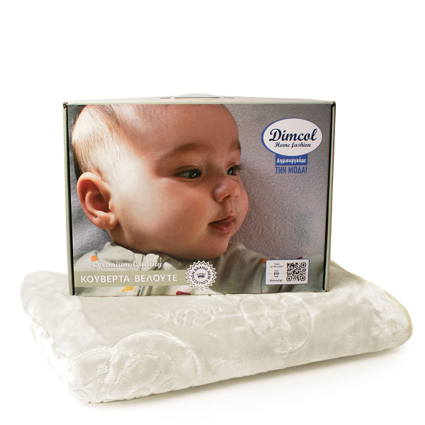 Κουβέρτα Βελουτέ Κούνιας (110x140) Dimcol Sweet Bear 21