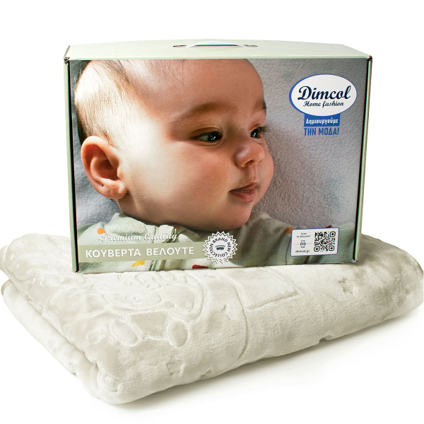 Κουβέρτα Βελουτέ Κούνιας (110x140) Dimcol Sweet Bear 22