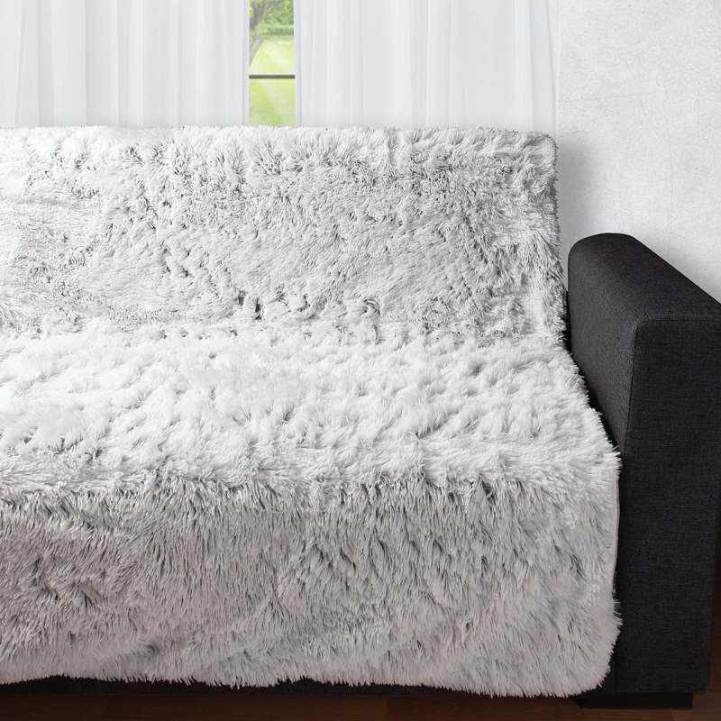 Γούνινο Διακοσμητικό Ριχτάρι/Κουβέρτα Καναπέ (145x195) Silk Fashion 5336 Grey/White